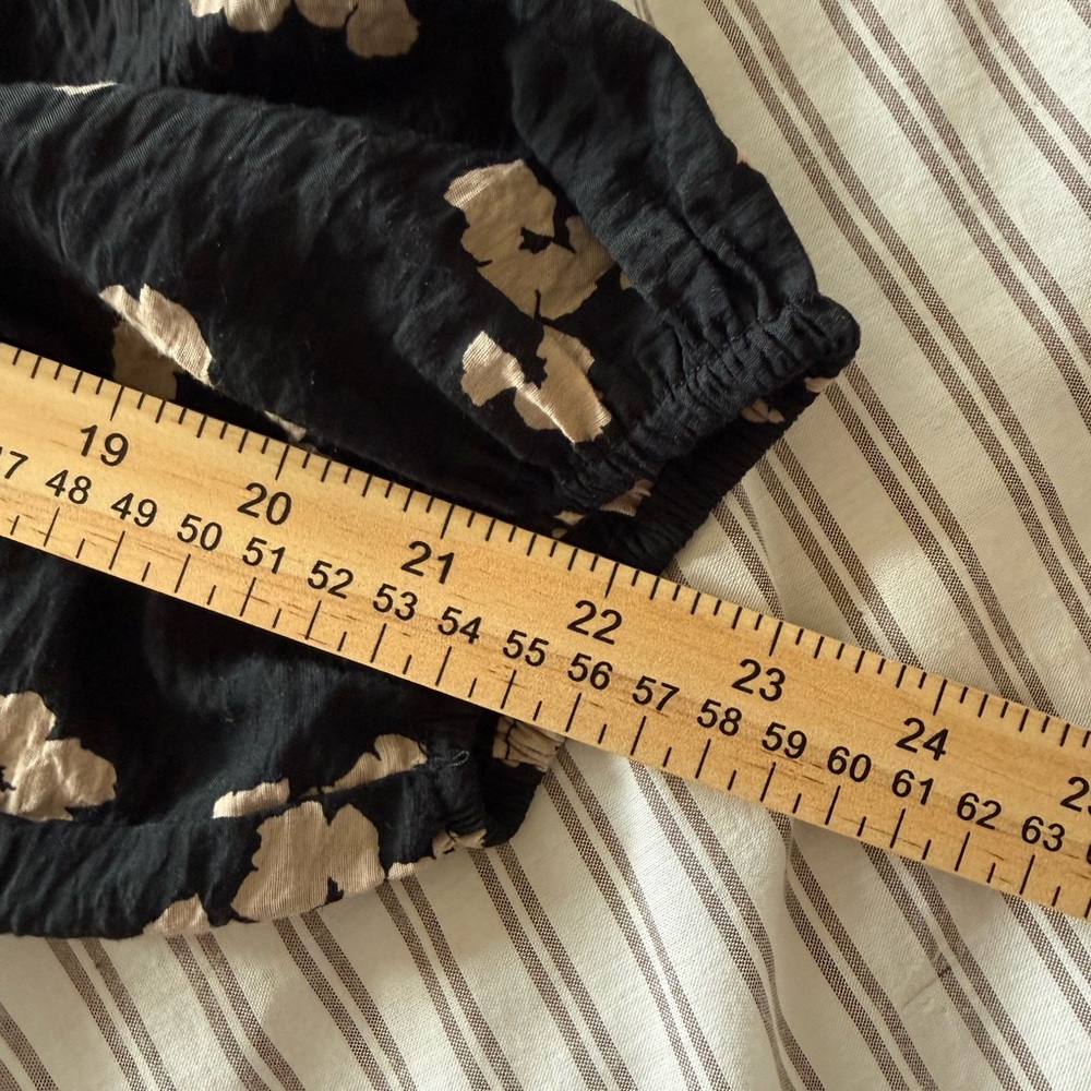 a new day Black Midi Dress with Cream Floral Print and Puff Sleeves - Picture 12 of 16